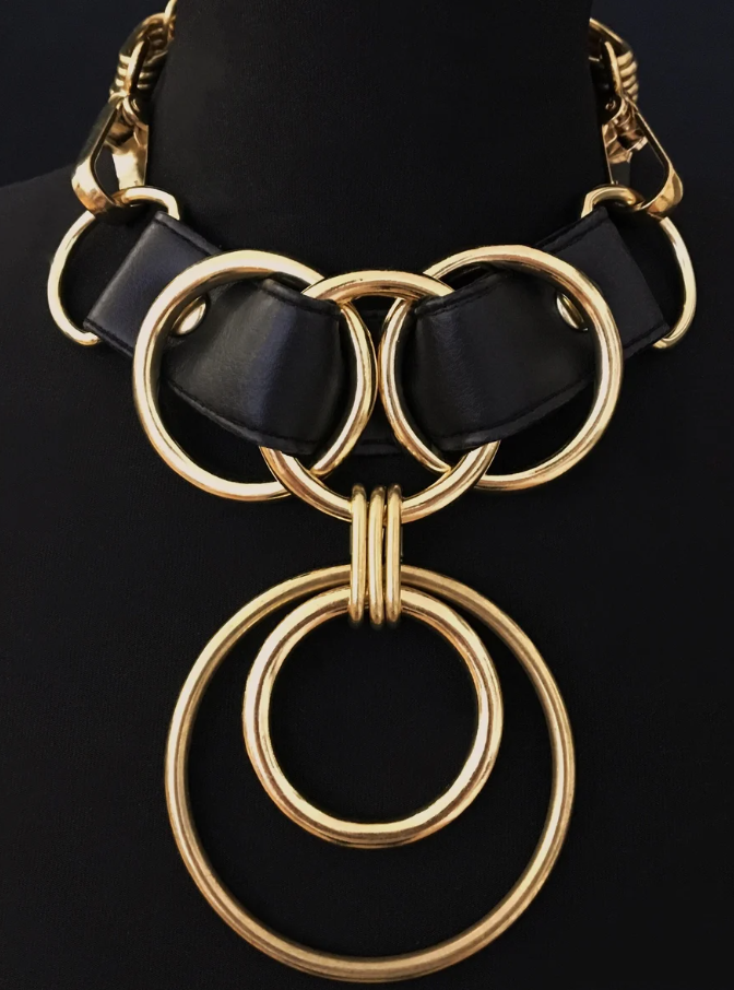 Infinity necklace vegan leather