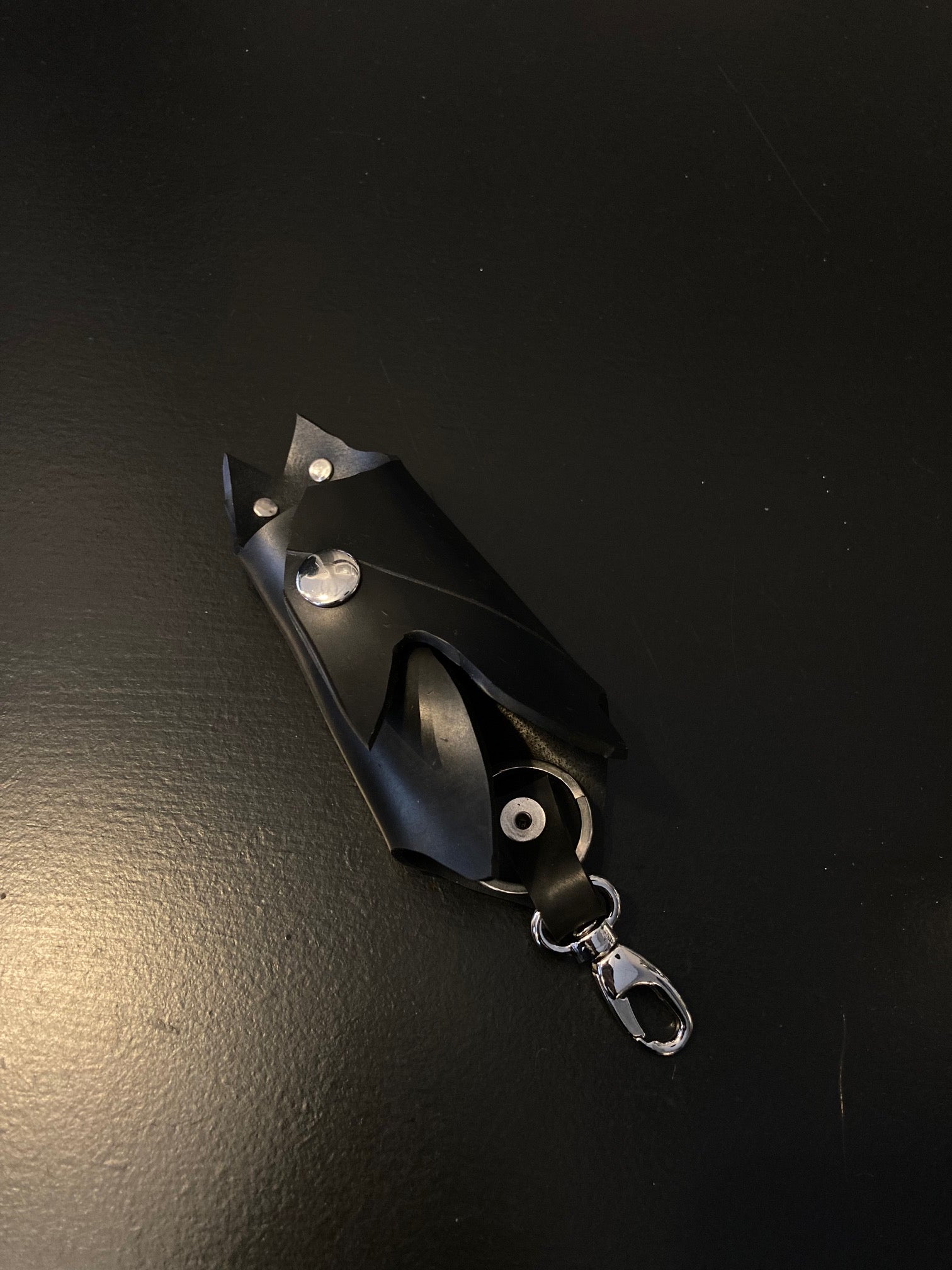 Recycled Rubber Bat Keychain