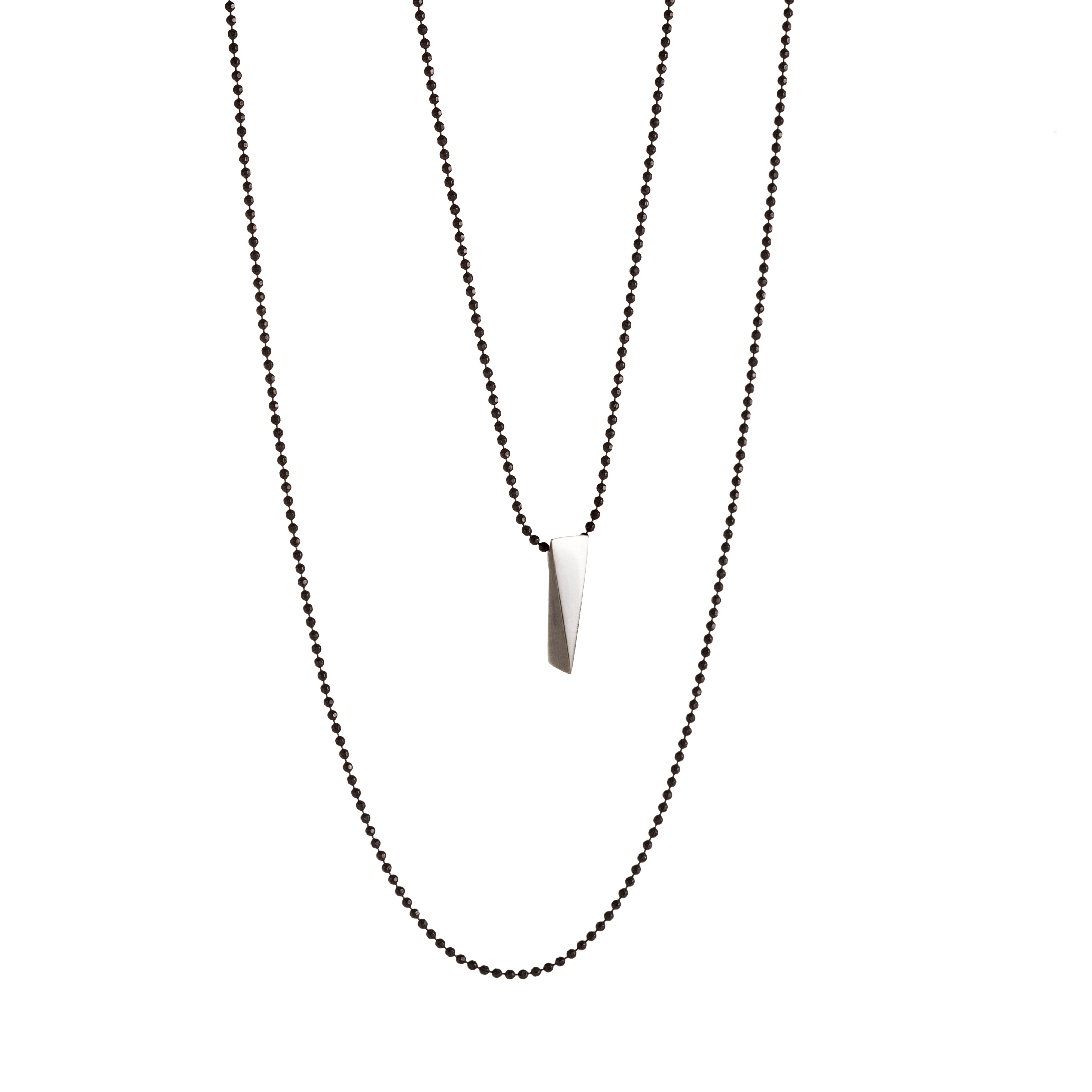 Silver WEDGE pendant ballchain