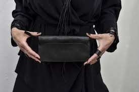 Leather envelope clutch