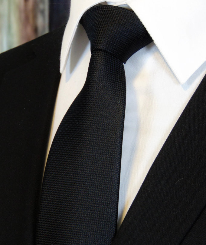 All Black Silk Necktie