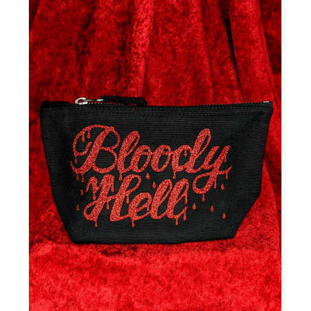 Bloody Hell glitter pouch