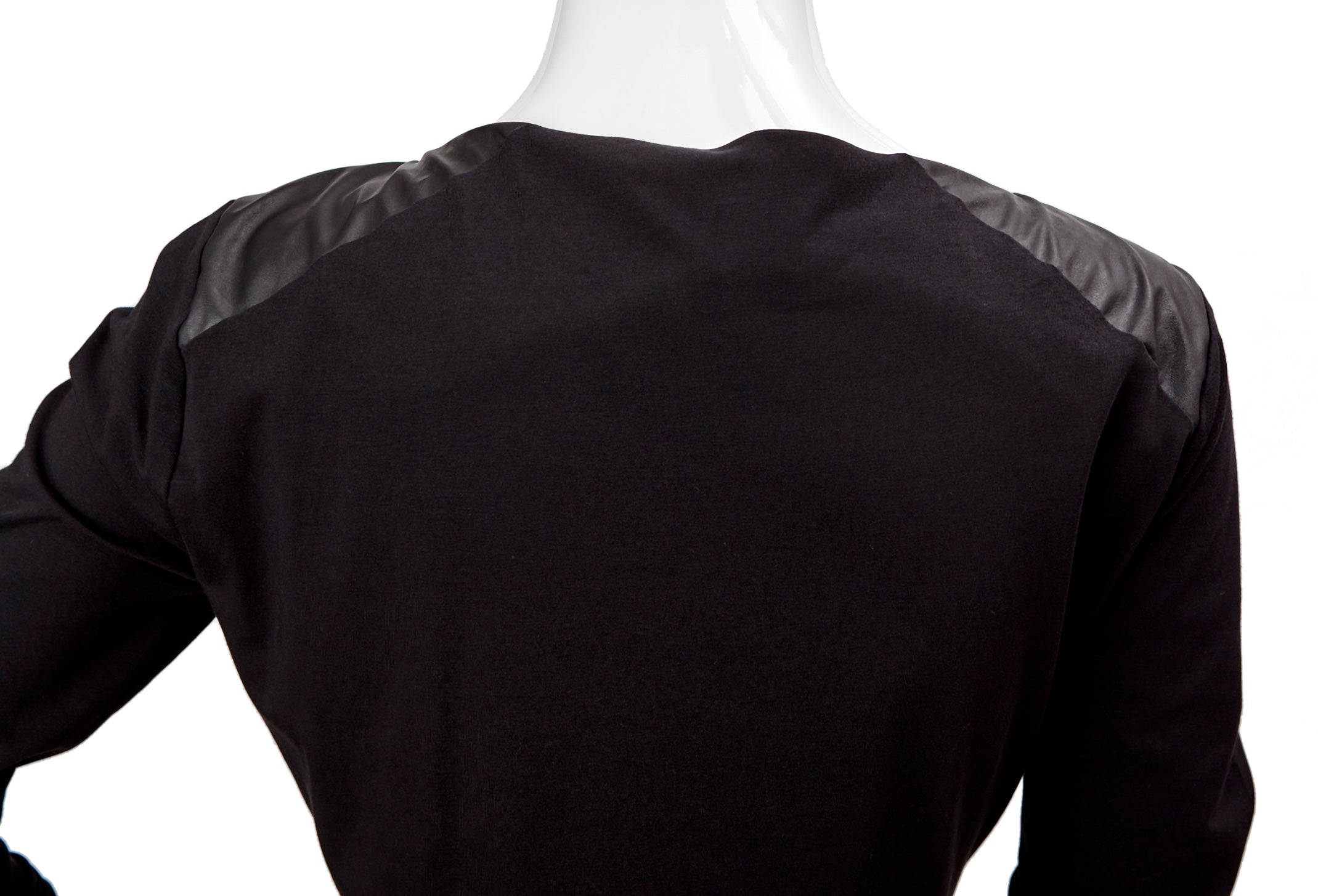 Black Sky - blouse with leather detail