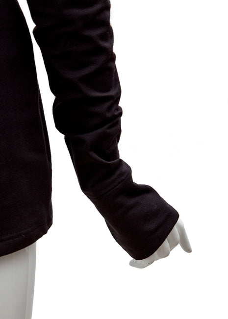 Black Sky - blouse with leather detail