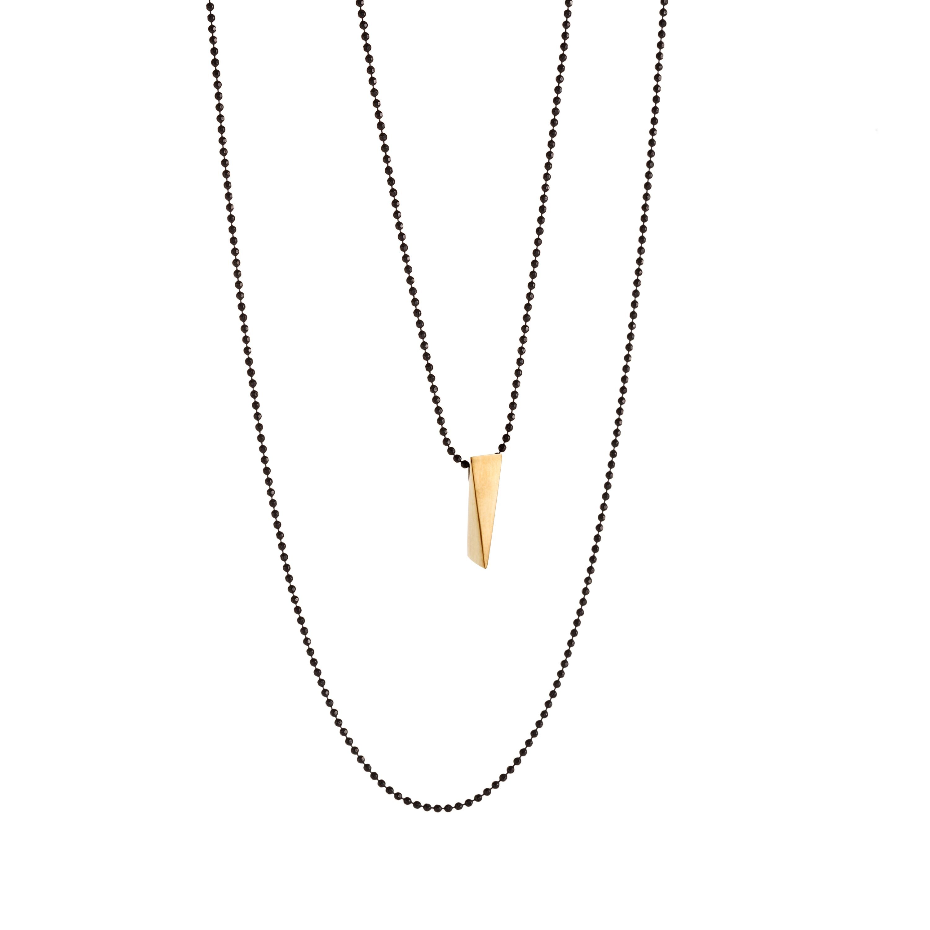 Goldplated silver WEDGE pendant ballchain