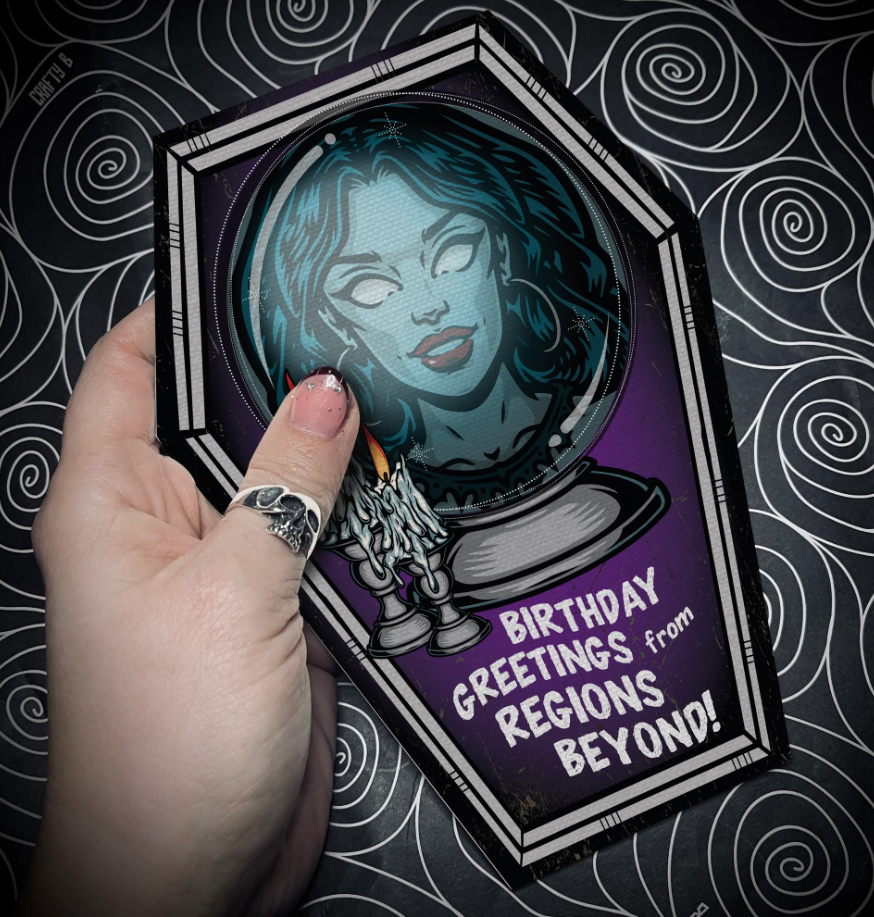 Birthday greetings from regions beyond greeting card