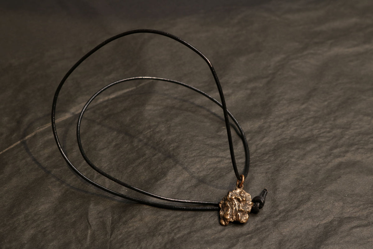 Hand molded bronze WALNUT pendant