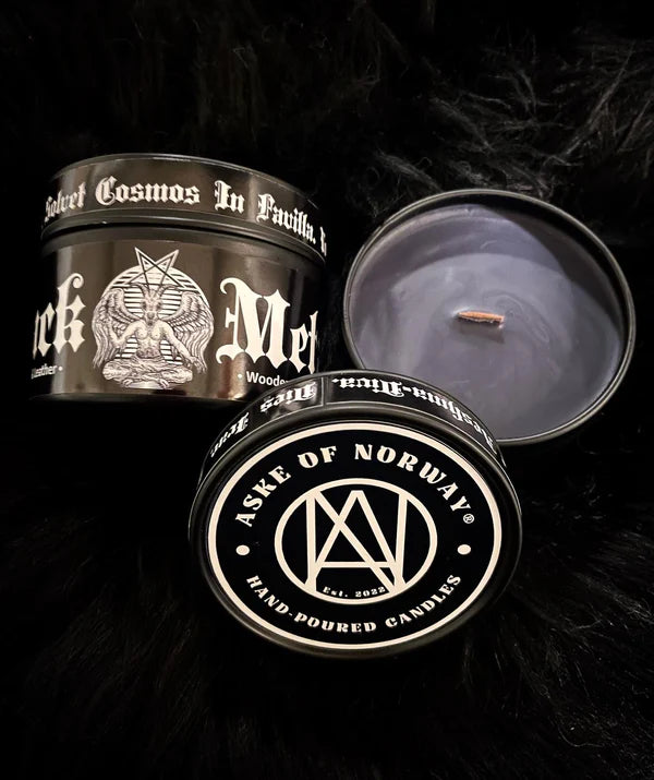 BLACK METAL Scented Wooden Wick Candle