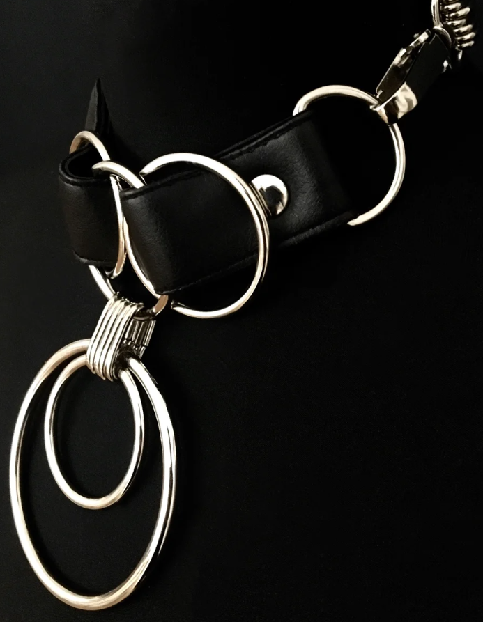 Infinity necklace vegan leather