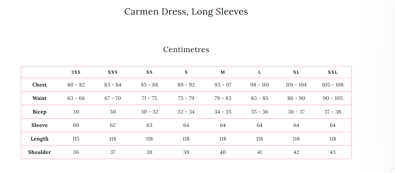 Carmen Dress Long Sleeve