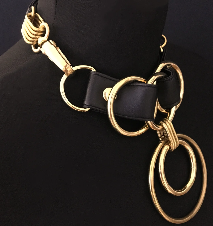 Infinity necklace vegan leather