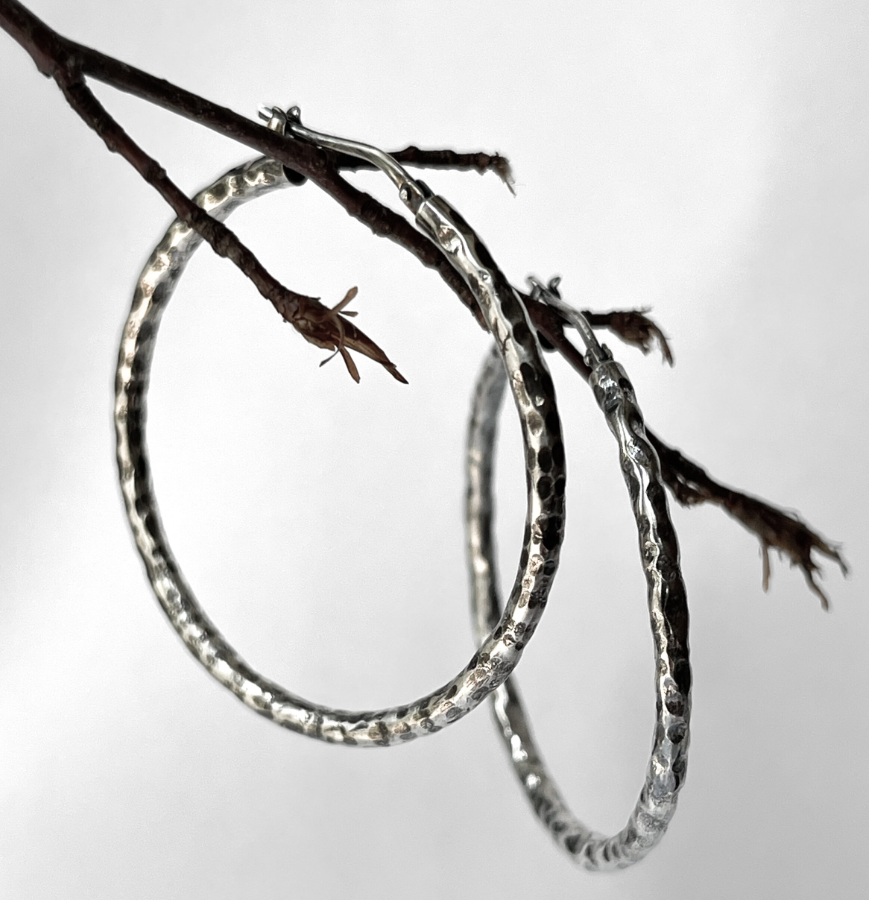 Warrior Silver Earhoops