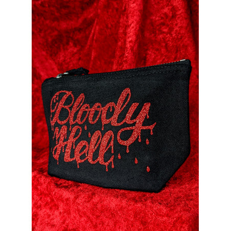 Bloody Hell glitter pouch