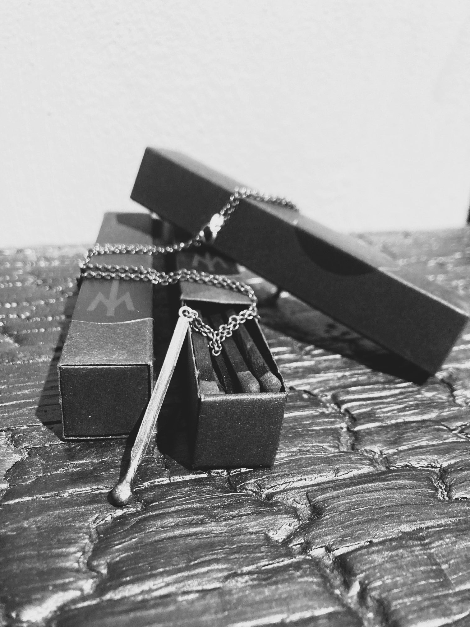 Lucifer matchstick pendant necklace