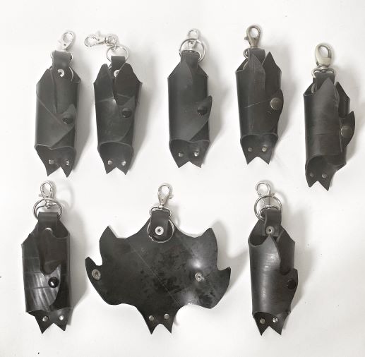 Recycled Rubber Bat Keychain