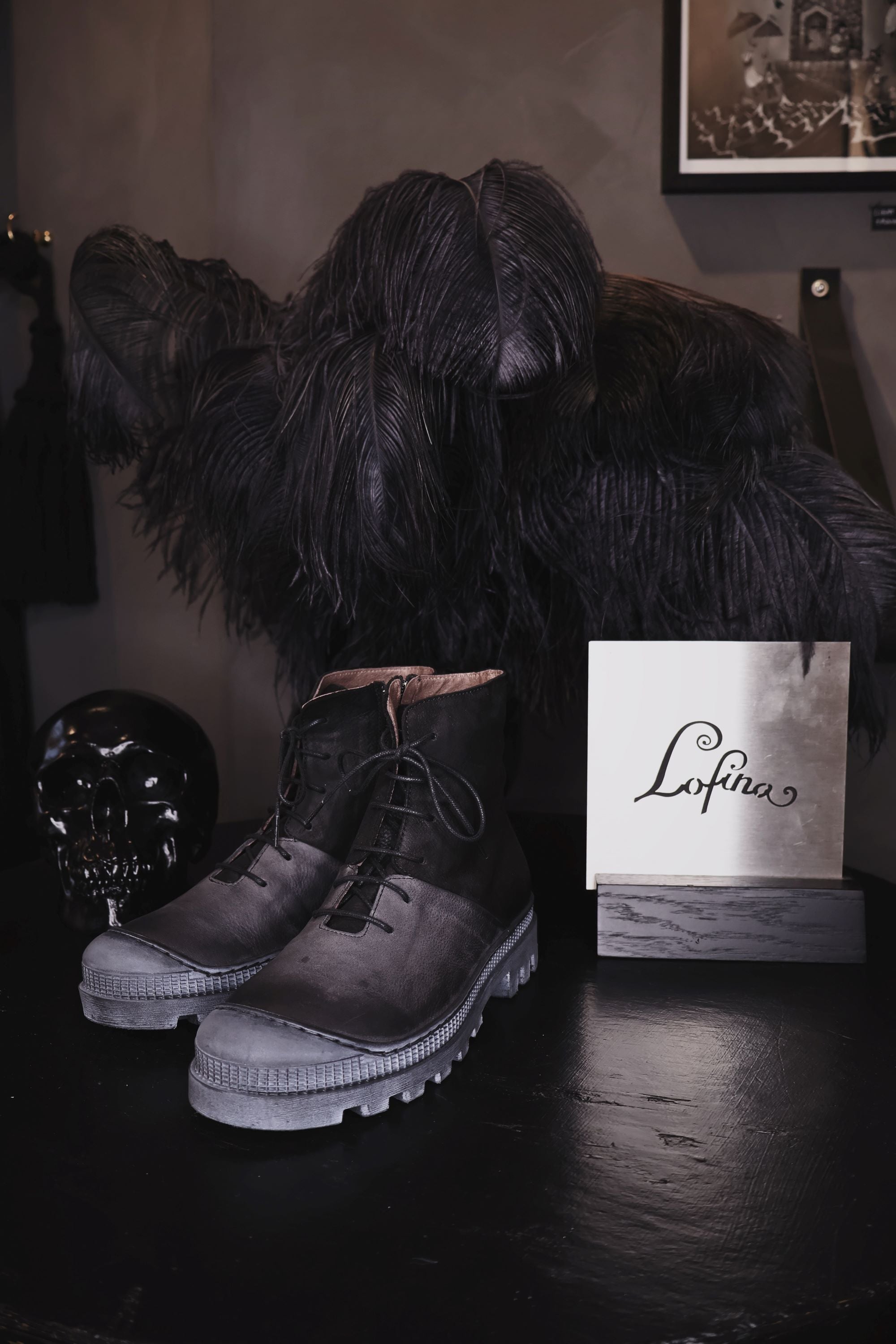 I6-965-NERO Boots Short Laces And Side-zip