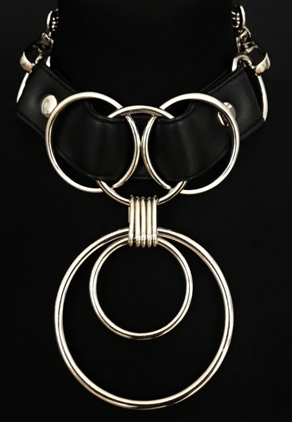 Infinity necklace vegan leather