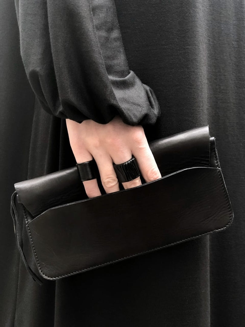 Leather envelope clutch