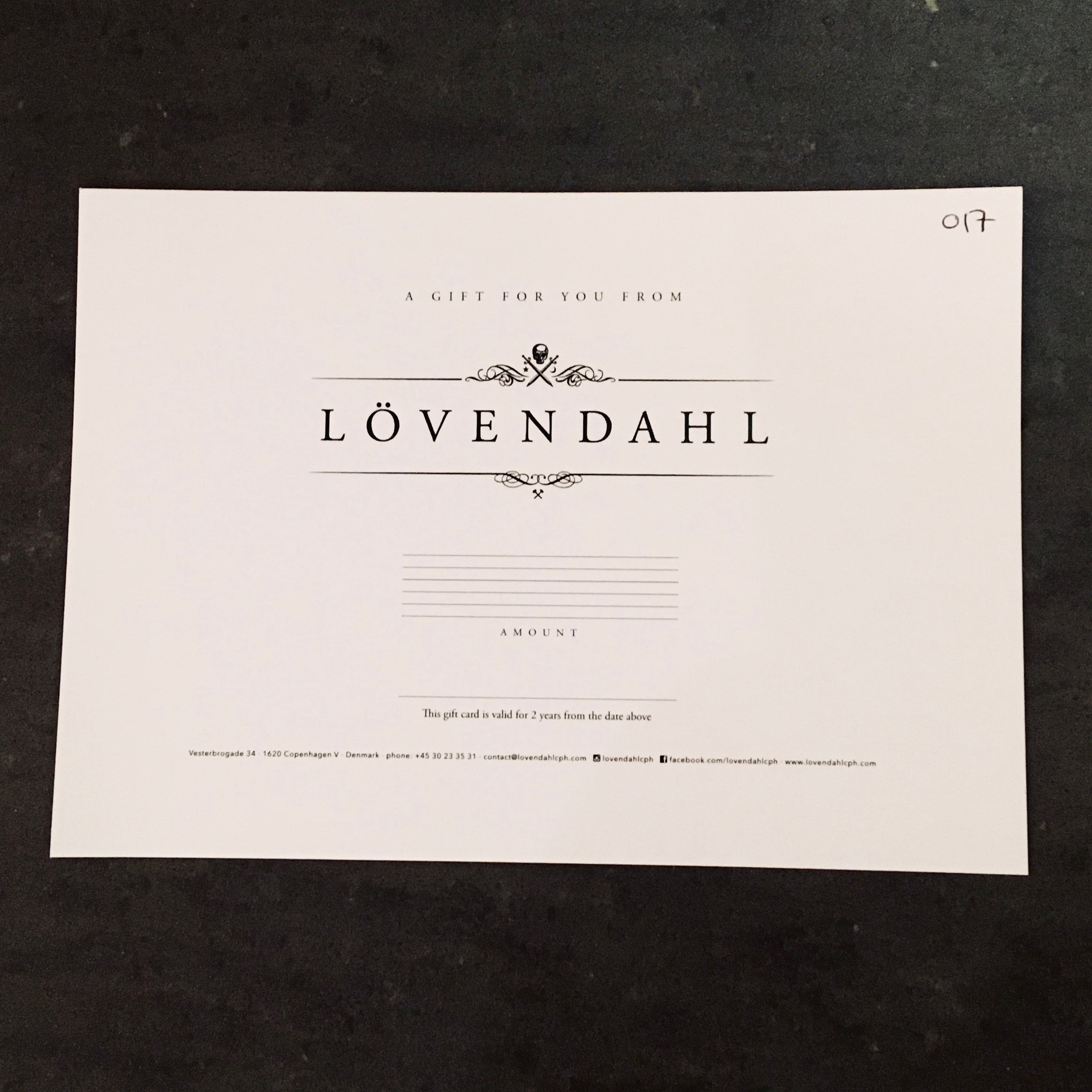 Giftcard for LÖVENDAHL