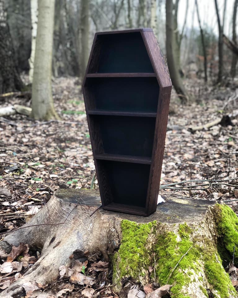 BrownBlack Coffin Shaped Shelf