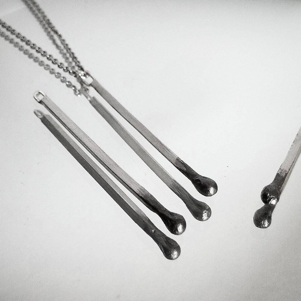 Lucifer matchstick pendant necklace