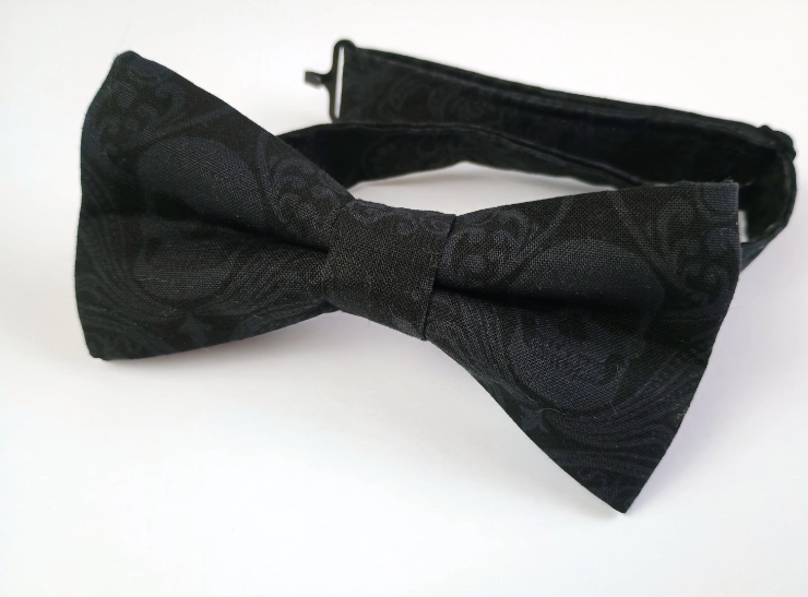 Gray Skull on Black Bowtie