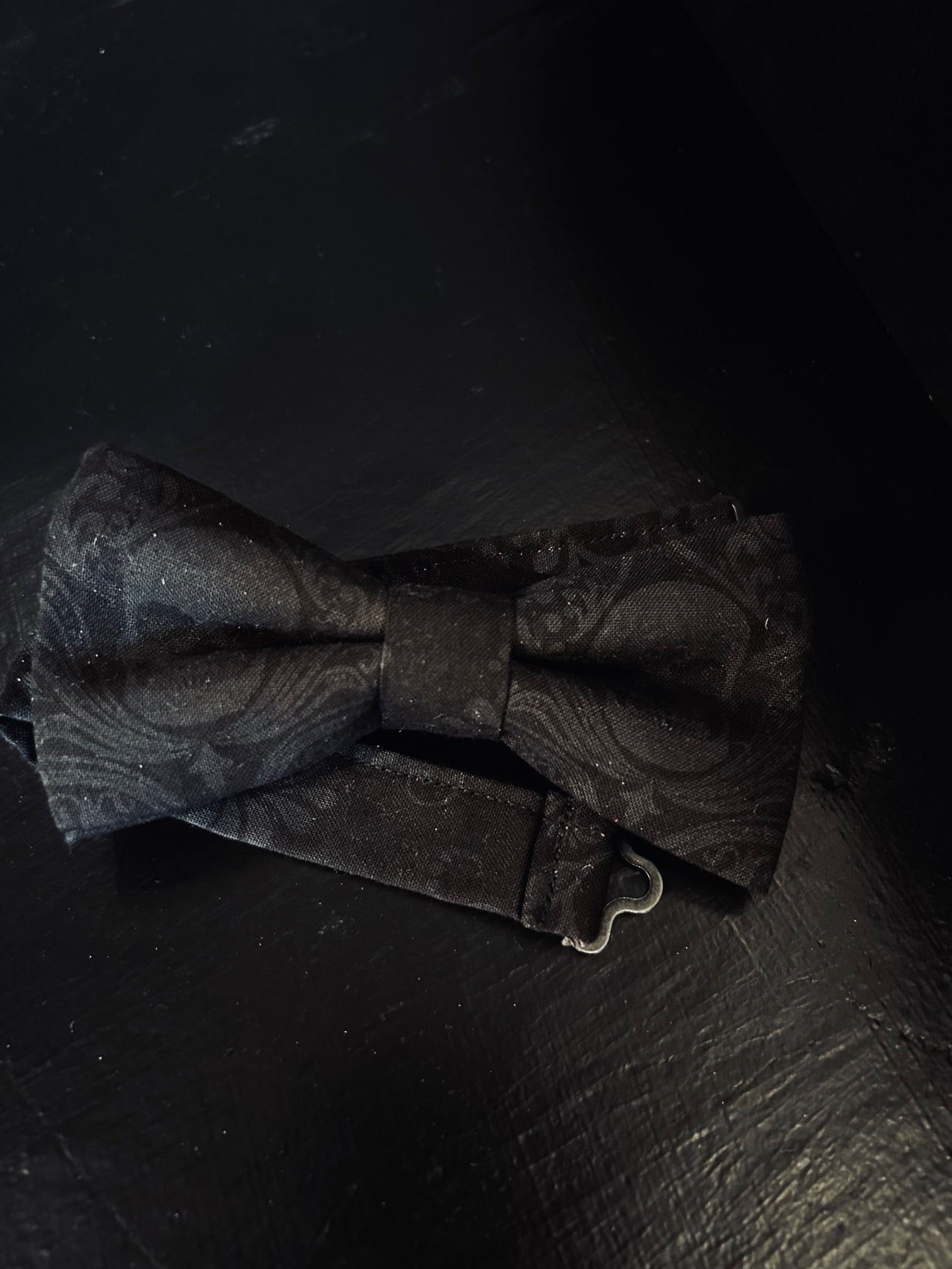Gray Skull on Black Bowtie