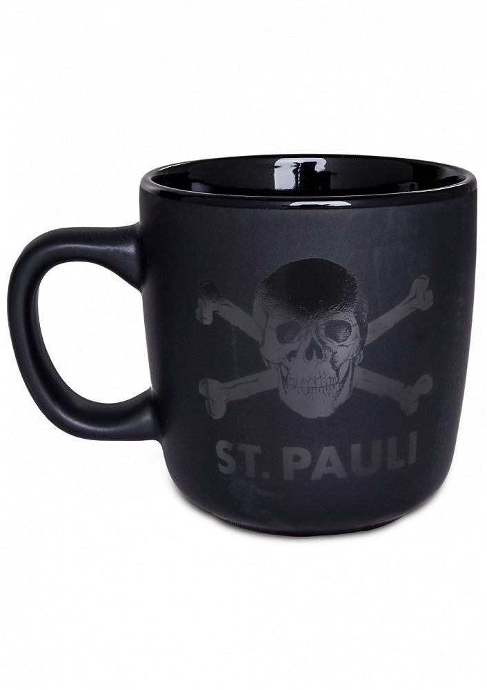 Matte Black Coffee Cup Skull