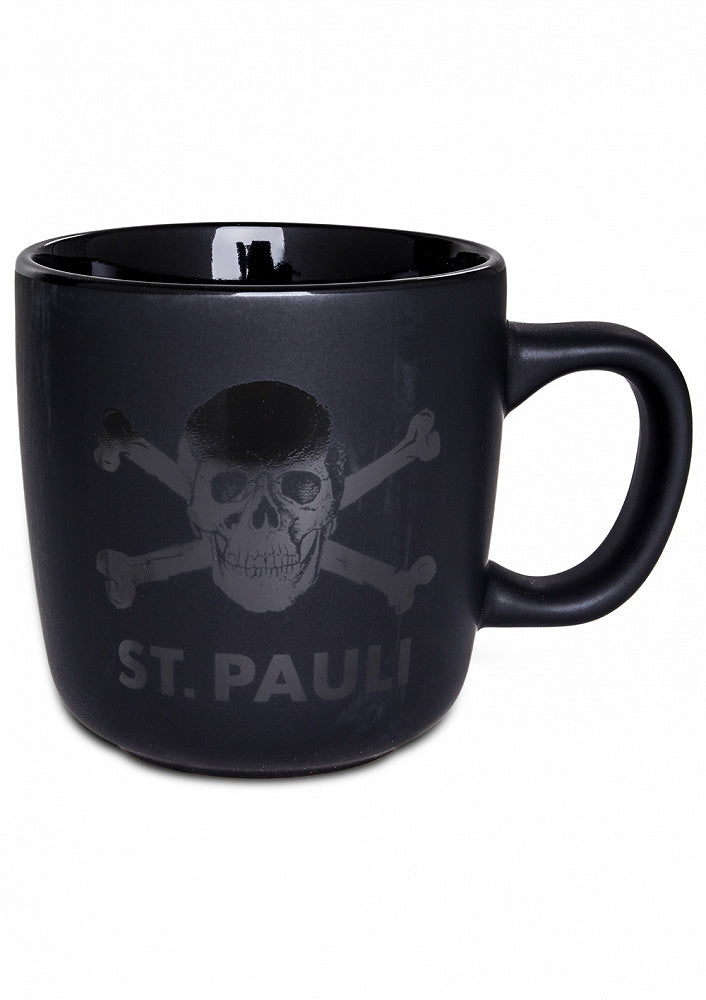 Matte Black Coffee Cup Skull