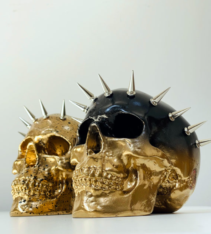 Golden Liberty Skull with black painted top