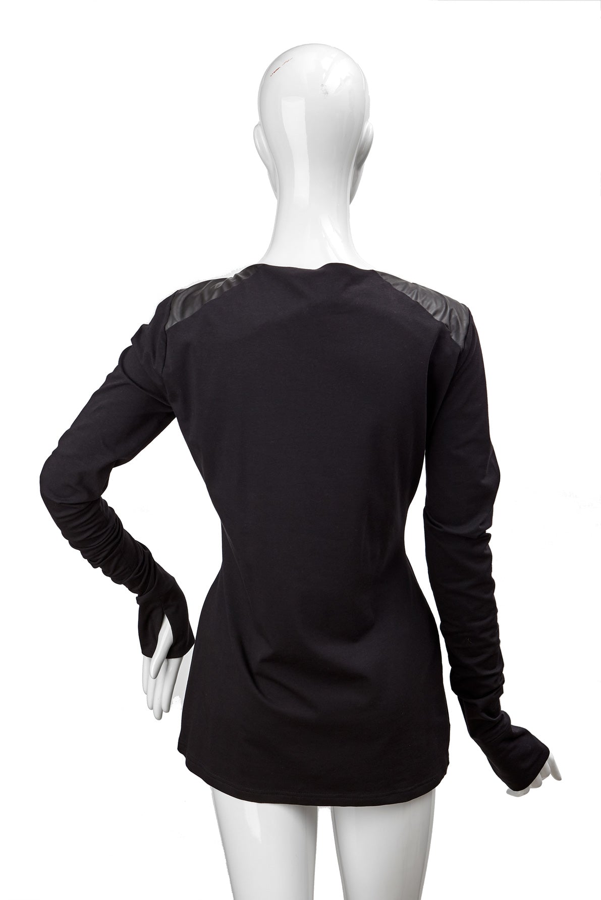 Black Sky - blouse with leather detail