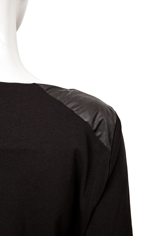 Black Sky - blouse with leather detail