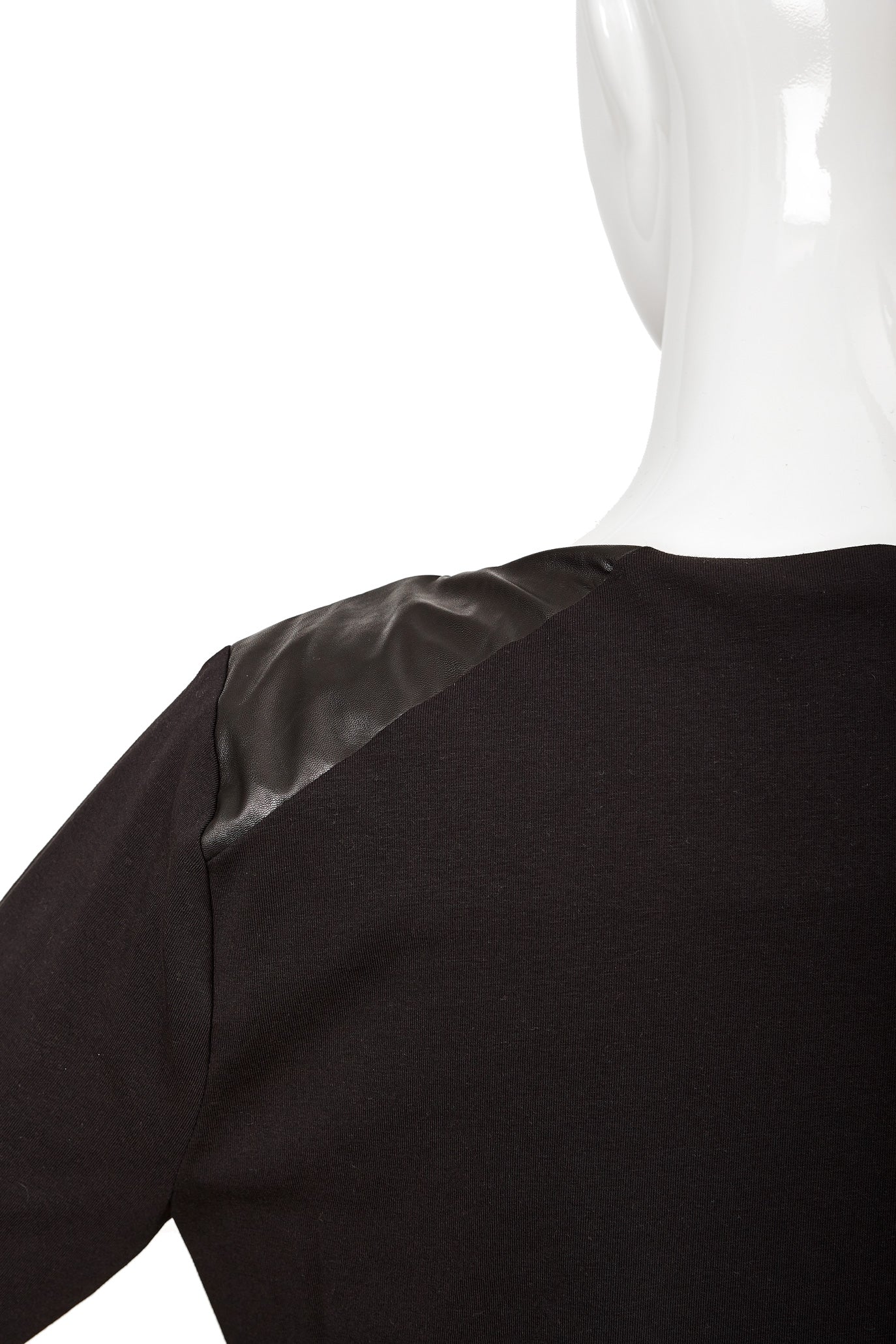 Black Sky - blouse with leather detail