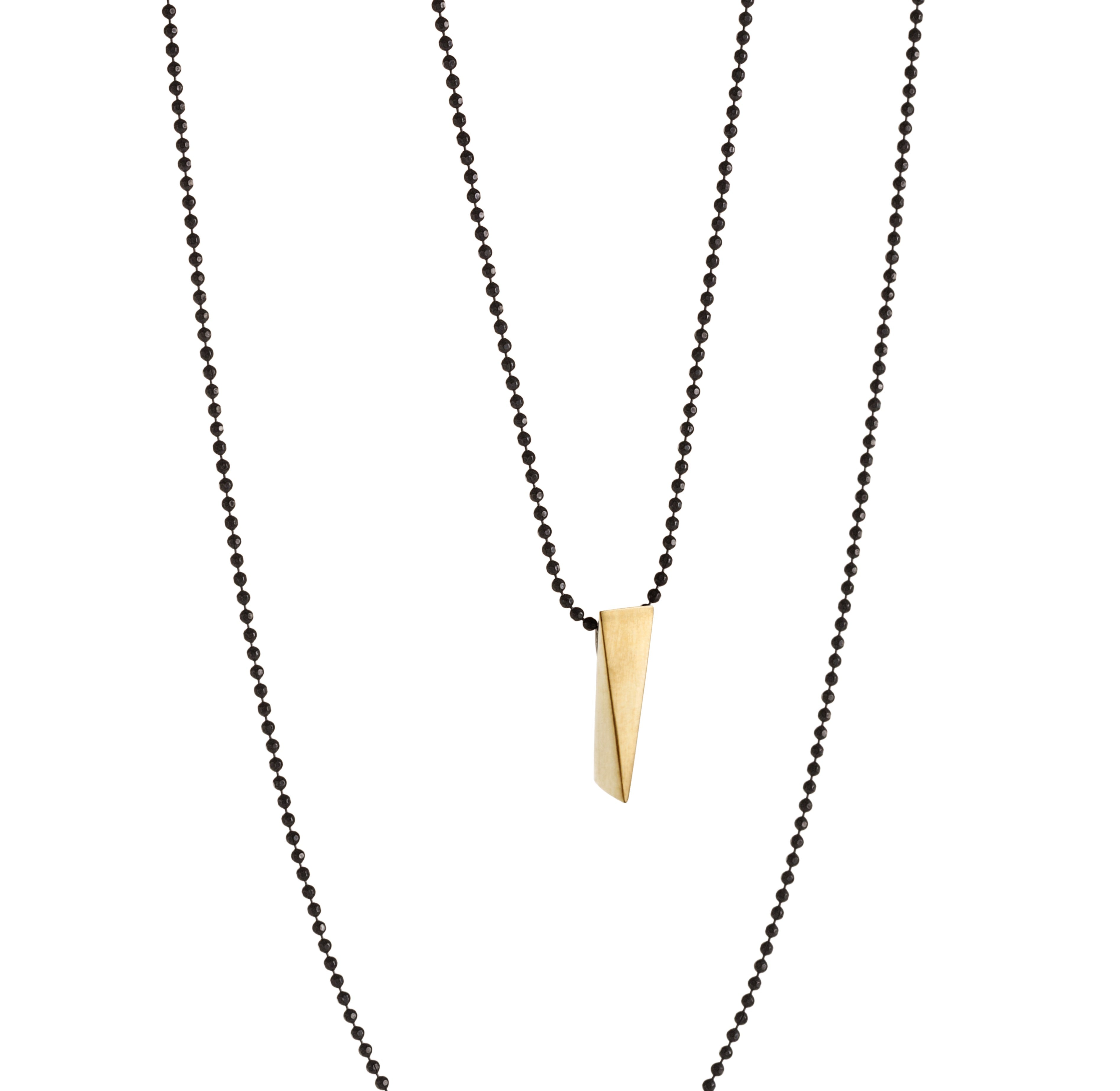 Goldplated silver WEDGE pendant ballchain