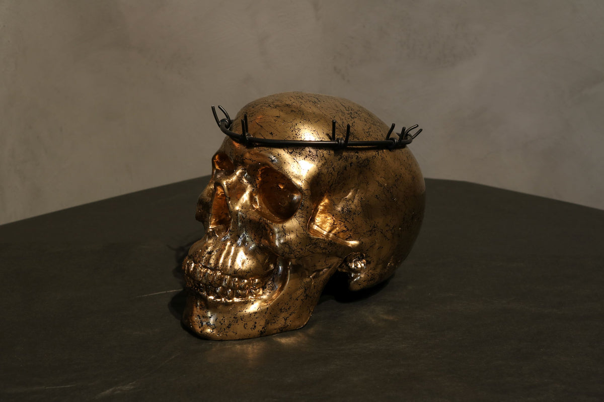 Barbed Wire Skull Golden