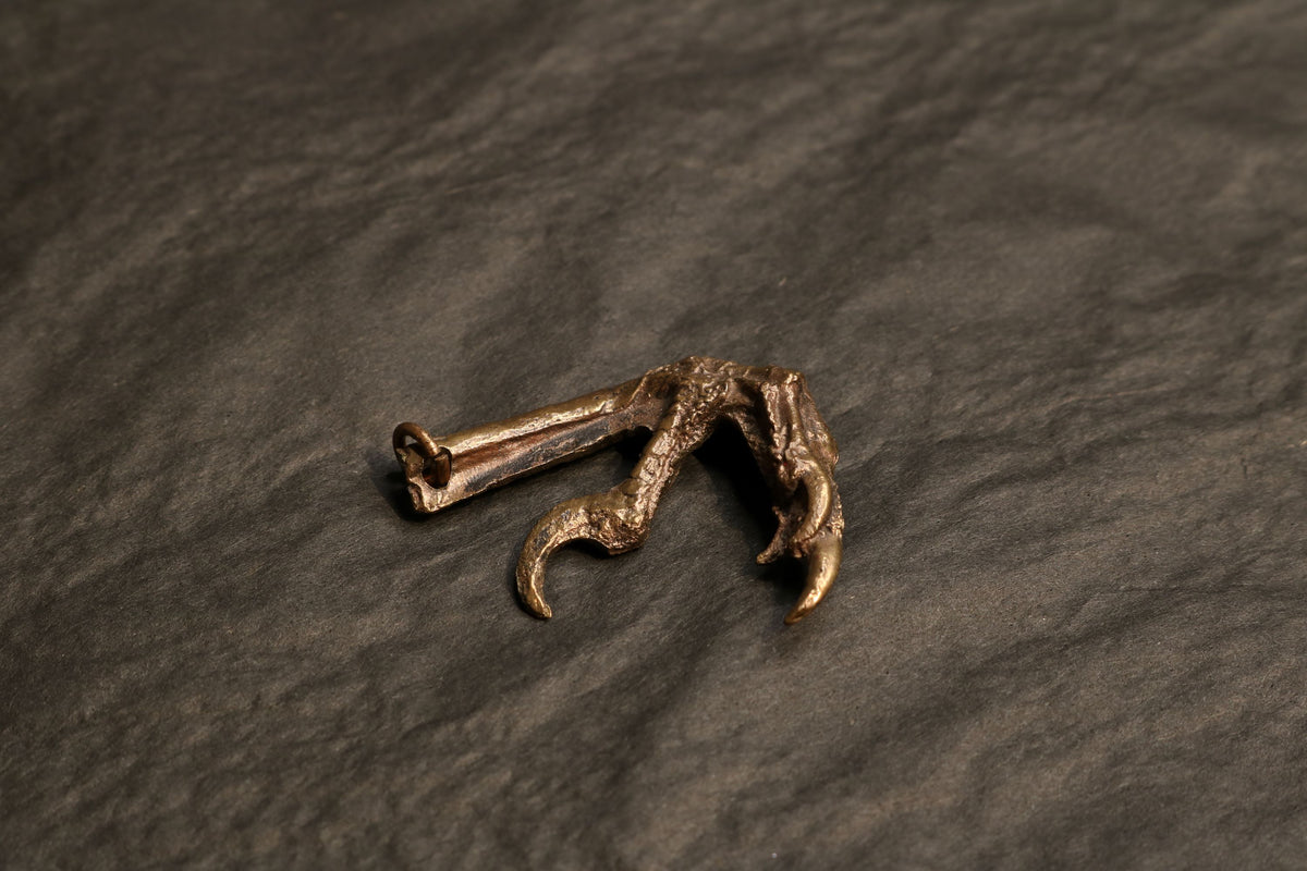 Hand molded bronze CROW CLAW pendant