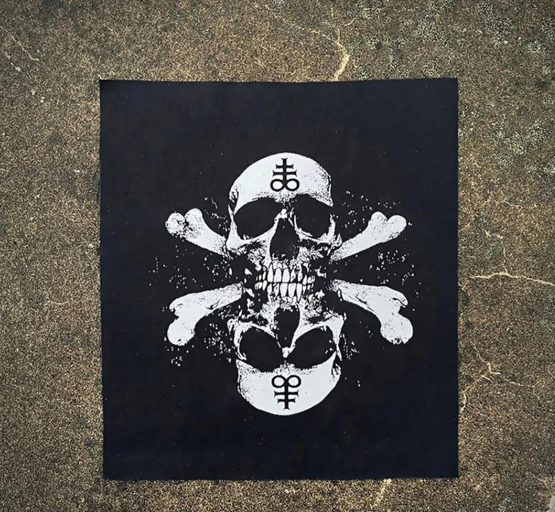 Cross Ruck Patch Double Skull Leviathan Cross - BACK PATCH