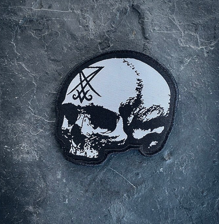 Human skull, seal of Lucifer side view - PATCH
