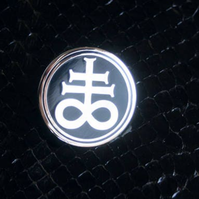Leviathan Cross, black and silver round version - PIN