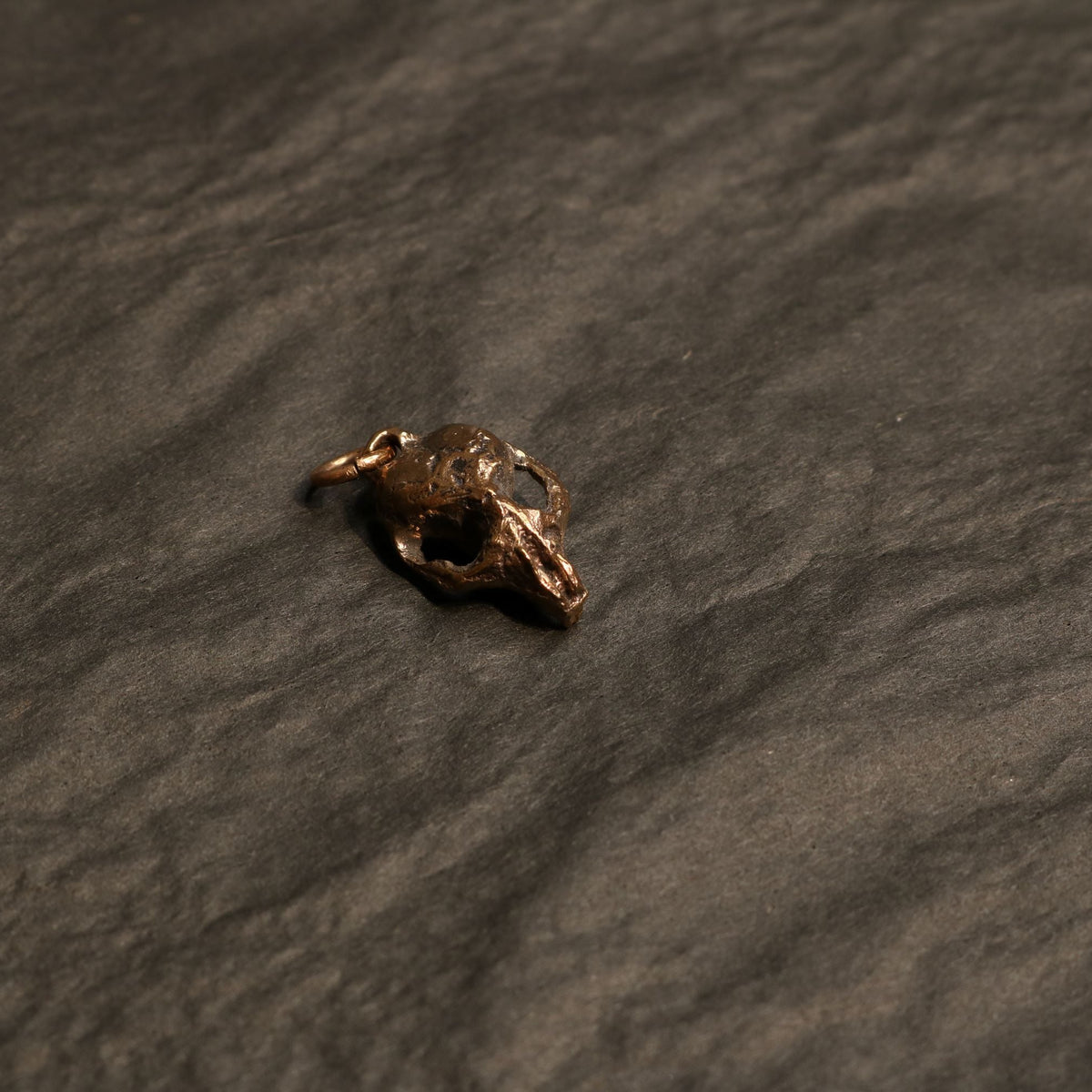 Hand molded bronze MOUSE SKULL pendant