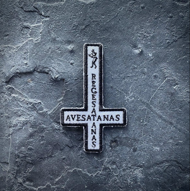 Rege Satanas, Ave Satanas, upside down cross - PATCH