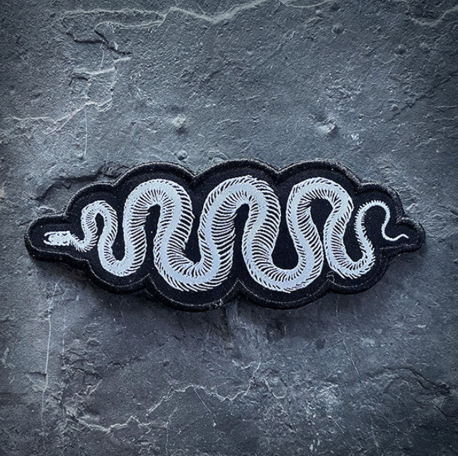 Snake skeleton, larger embroidery version - PATCH