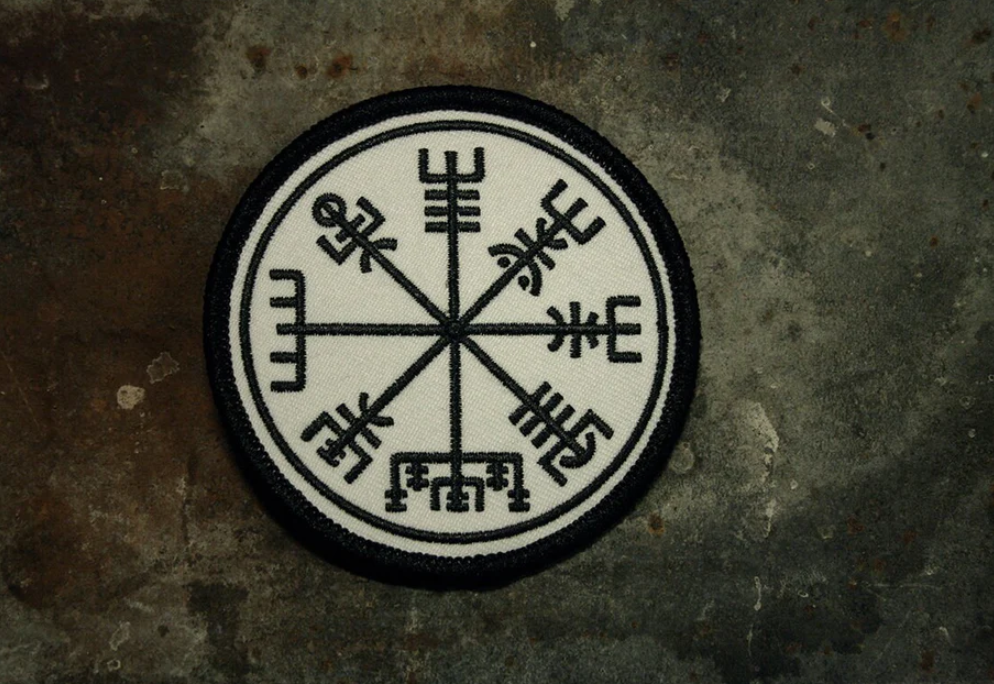 Vegvísir icelandic talisman, WHITE version - PATCH