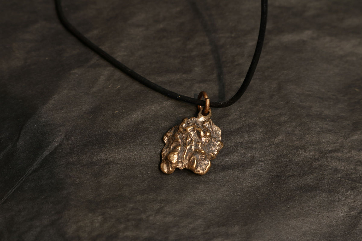 Hand molded bronze WALNUT pendant