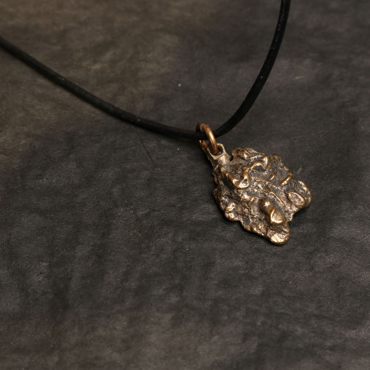 Hand molded bronze WALNUT pendant